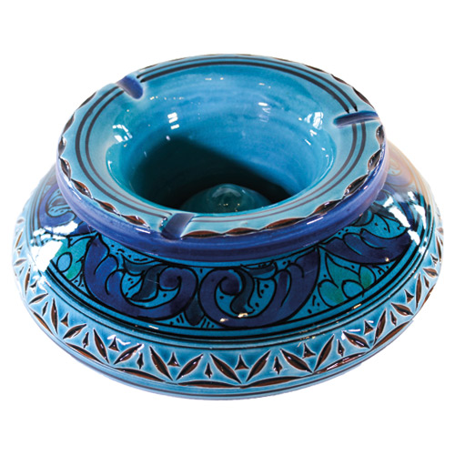 Definitie veld atomair Marokkaanse aardewerk asbak turquoise - De Tagine